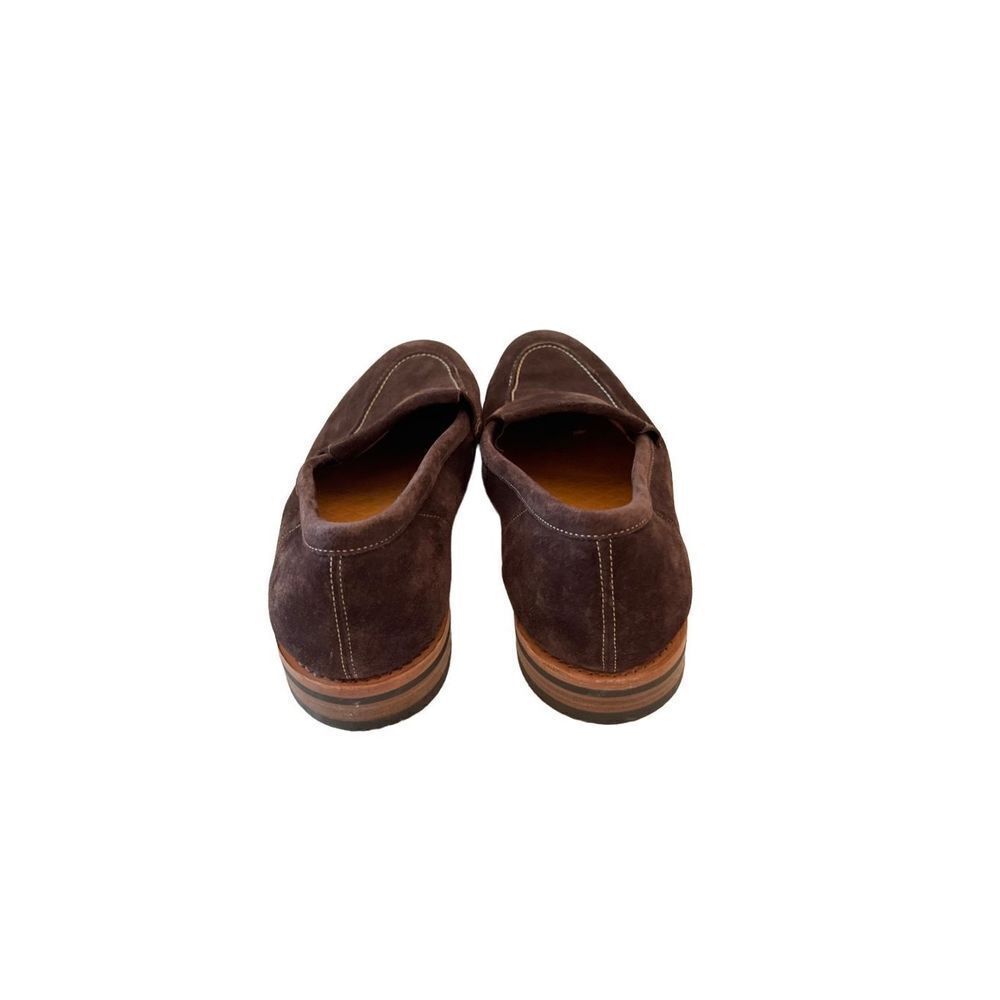 John Lobb Mens Brown Leather Slip On Loafer Casual Shoes Size 10.5